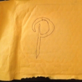P Outline on Cushioned Envelope