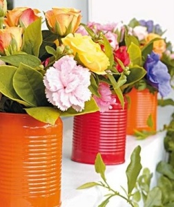colored coffee can vases diy 